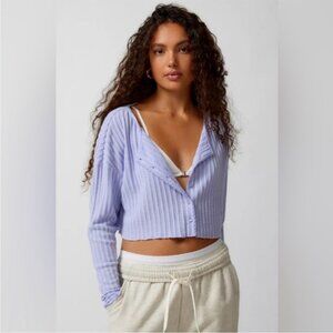 Urban Outfitters Leilani Button Cardigan New Small Periwinkle Lavender Purple
